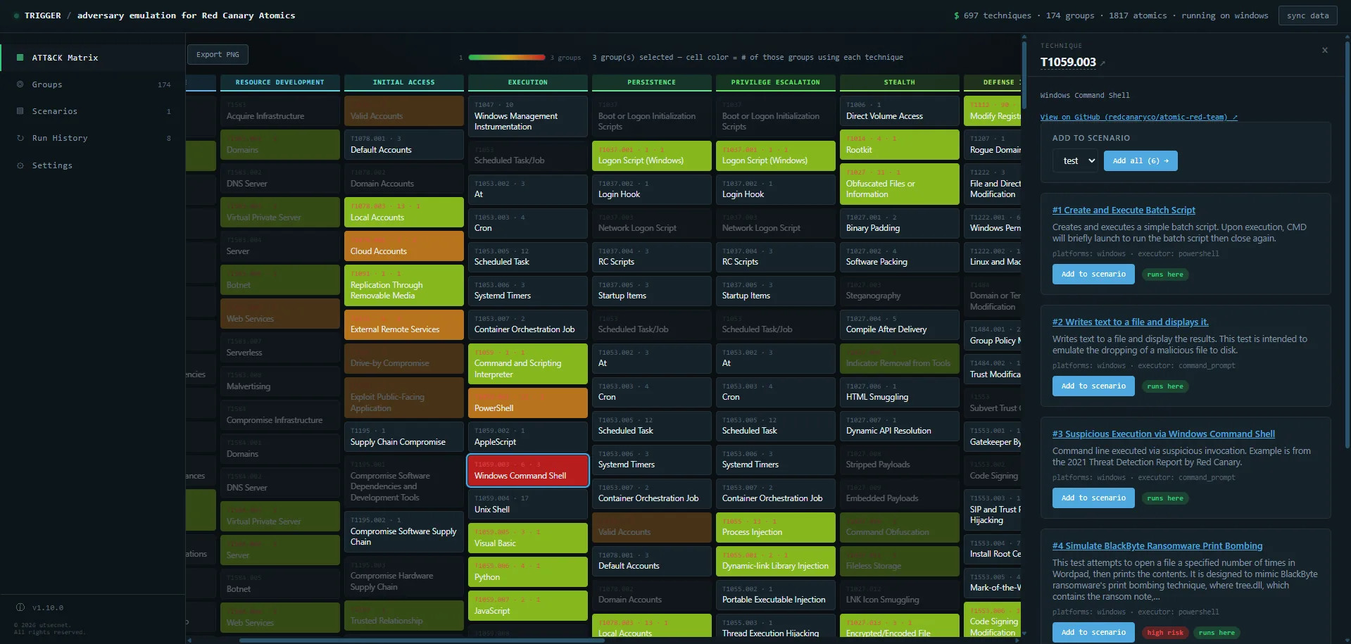 Trigger screenshot: Group heatmap