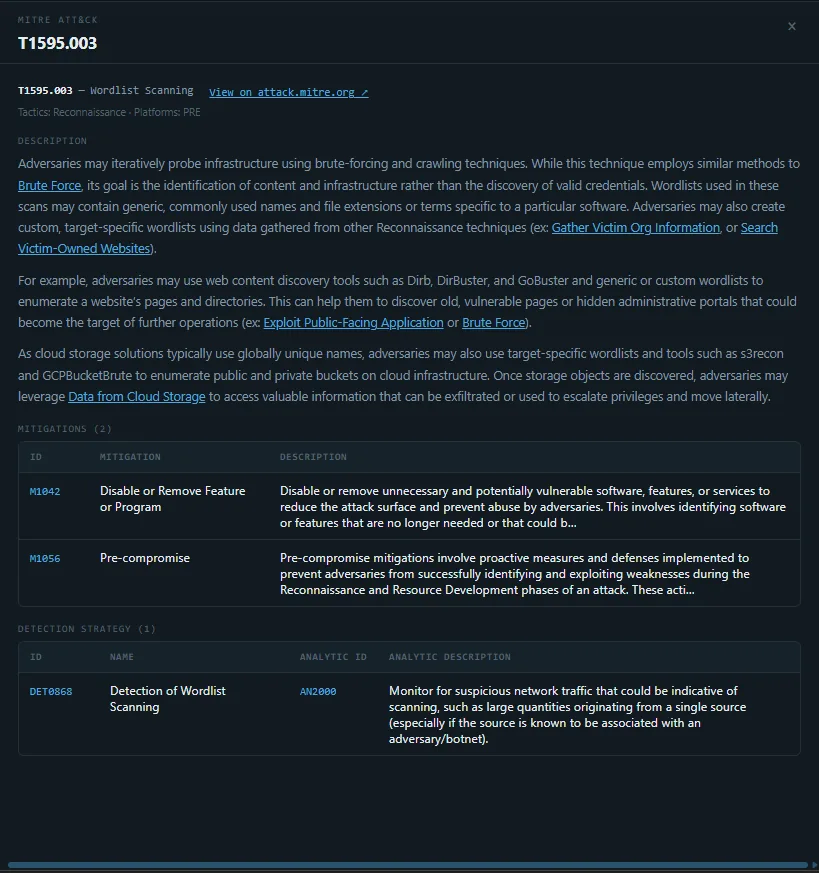 Trigger screenshot: Technique detail
